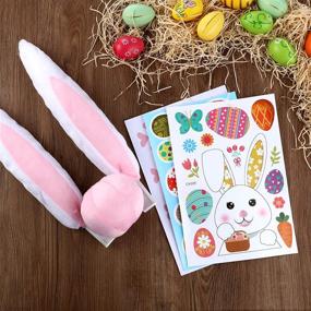 img 1 attached to 🐰 Frienda 3-Piece Car Bunny Ears Nose Decorations + 3 Sheets Easter Egg Sticker Bunny Egg Window Decals + Bunny Paw Print Stickers for Auto Easter Party Decoration