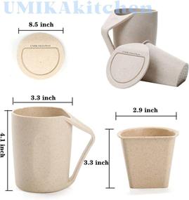 img 3 attached to 4Pcs Eco Wheat Straw Plastic Cup Mug With Filter And Lid - Coffee, Milk, Juice, Tea Drinking Cups