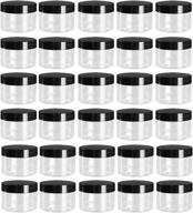 📦 tosnail 30 pack 4 oz clear plastic jars with black lids - versatile leak-proof containers for kitchen, beauty, slime, spices & more логотип