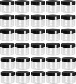 img 4 attached to 📦 Tosnail 30 Pack 4 oz Clear Plastic Jars with Black Lids - Versatile Leak-Proof Containers for Kitchen, Beauty, Slime, Spices & More