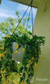 img 8 attached to Set Of 2 Foraineam Dual-Pot Hanging Basket Planters With Self-Watering System For Indoor And Outdoor Plants And Flowers - Includes Drainer And Chain - Assorted Sizes (White)
