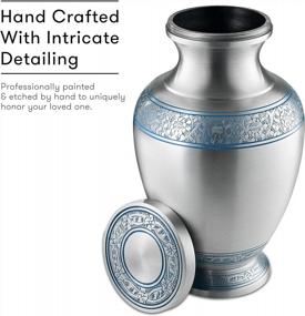 img 3 attached to Premium Funeral And Memorial Urns For Human Ashes - Fedmax Adult Cremation Urns For Men And Women Up To 200Lbs In Silver, Including A Velvet Bag