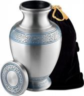 premium funeral and memorial urns for human ashes - fedmax adult cremation urns for men and women up to 200lbs in silver, including a velvet bag логотип