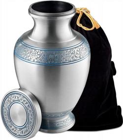 img 4 attached to Premium Funeral And Memorial Urns For Human Ashes - Fedmax Adult Cremation Urns For Men And Women Up To 200Lbs In Silver, Including A Velvet Bag