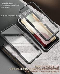 img 1 attached to Чехол для Samsung Galaxy A12 серии Poetic Revolution — прочный двухслойный противоударный защитный чехол по всему телу с подставкой, встроенной защитной пленкой для экрана и элегантным черным дизайном