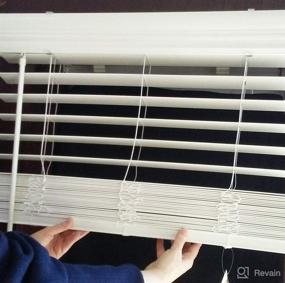 img 1 attached to US Window And Floor 2" Faux Wood Window Blinds, Inside Mount Cordless, 30.5 x 96, Smooth White, CLF0103040960