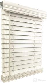 img 4 attached to US Window And Floor 2" Faux Wood Window Blinds, Inside Mount Cordless, 30.5 x 96, Smooth White, CLF0103040960