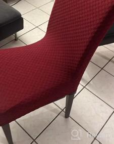 img 5 attached to Set Of 2 Stretchy Checkered Dining Chair Slipcovers - Wine Red Color For Christmas, Perfect For Restaurant, Kitchen, Party, And Home Decor - Parsons Chair Furniture Protector By YEMYHOM