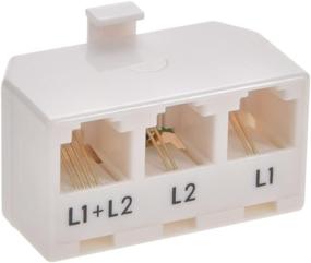 img 4 attached to 🔌 Installerparts RJ11 6P4C Разветвитель линий - Удобный разветвитель Line1/Line2/Line1+Line2 - Элегантный белый дизайн