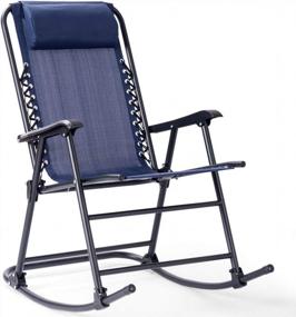 img 4 attached to Складное кресло-качалка Goplus Zero Gravity: легкое расслабление на пляже, в кемпинге и в помещении / на открытом воздухе.