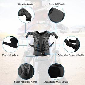 img 1 attached to Kids Motorcycle Armor Suit Dirt Bike Gear Riding Protective Chest Spine Back Protector Shoulder Arm Elbow Knee Pads For Cycling Skateboard, Skiing, Skating, Off-Road