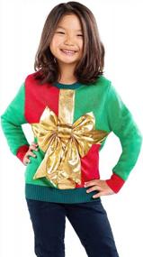 img 4 attached to Adorable Tipsy Elves Ugly Christmas Sweaters for Kids - Fun and Tacky Children's Holiday Pullovers