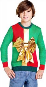 img 3 attached to Adorable Tipsy Elves Ugly Christmas Sweaters for Kids - Fun and Tacky Children's Holiday Pullovers