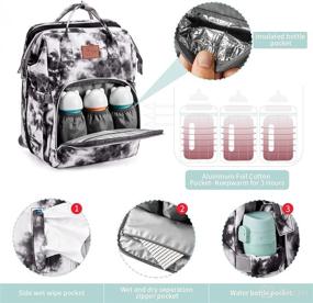 img 1 attached to SYNPOS Tie Dye Baby Diaper Bag Backpack with Foldable Crib - Waterproof, Spacious, and Convenient for Traveling