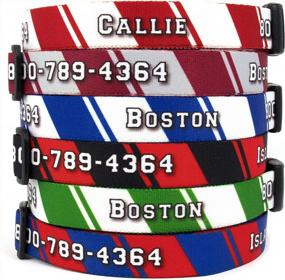 img 4 attached to Buttonsmith Sporty Stripe Dog Collar - Made In USA - Fadeproof Printing, Rustproof Buckle, 6 Sizes