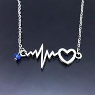 personalized ekg hollow heart necklace - perfect gift for healthcare professional, doctor, nurse & medical student! logo