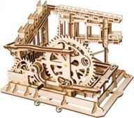 wooden roller coaster marble run puzzle - rokr 3d mechanical model for self-crafting, decoration, and educational gifting logo