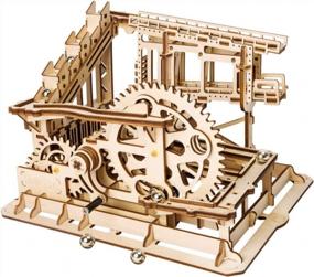 img 4 attached to Деревянные американские горки Marble Run Puzzle - ROKR 3D механическая модель для самостоятельного изготовления, украшения и образовательных подарков