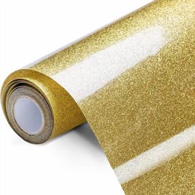 img 4 attached to 12In X 10Ft Gold Glitter HTV Heat Transfer Vinyl Roll - Perfect For Cricut & Silhouette, Easy To Cut & Weed For Shirts Gifts!