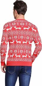 img 3 attached to Men'S Reindeer Snowflake Christmas Sweater: Crew Neck Pullover Jumper By Shineflow