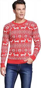 img 1 attached to Men'S Reindeer Snowflake Christmas Sweater: Crew Neck Pullover Jumper By Shineflow