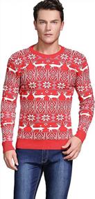 img 2 attached to Men'S Reindeer Snowflake Christmas Sweater: Crew Neck Pullover Jumper By Shineflow