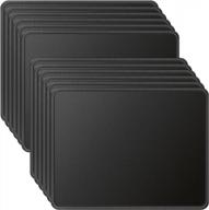 large 12-pack mroco mouse pads with non-slip rubber base, waterproof and premium-textured surface, stitched edges for computers, laptops, and home office use - size 8.5x11 inches, color: black logo