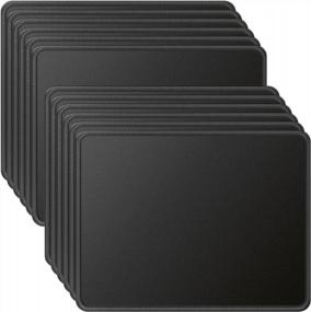 img 4 attached to Large 12-Pack MROCO Mouse Pads With Non-Slip Rubber Base, Waterproof And Premium-Textured Surface, Stitched Edges For Computers, Laptops, And Home Office Use - Size 8.5X11 Inches, Color: Black