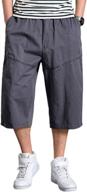 men's cotton cargo shorts 3/4 length loose-fit comfy baggy logo