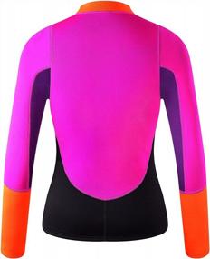 img 2 attached to Stay Comfortable In The Water: Lemorecn Women'S 2Mm Neoprene Long Sleeve Wetsuit Top With Convenient Front Zipper