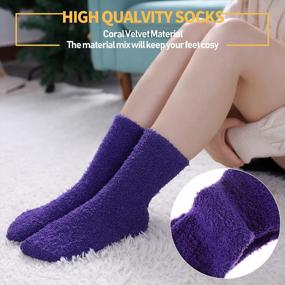 img 3 attached to Get Cozy With Dosoni'S 5-Pack Of Super Soft Fuzzy Slipper Socks For Women