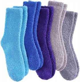 img 4 attached to Get Cozy With Dosoni'S 5-Pack Of Super Soft Fuzzy Slipper Socks For Women
