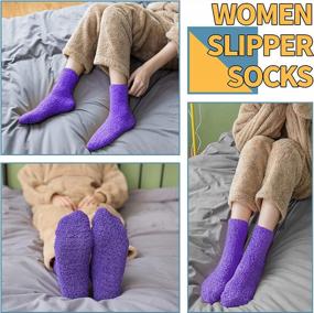 img 2 attached to Get Cozy With Dosoni'S 5-Pack Of Super Soft Fuzzy Slipper Socks For Women