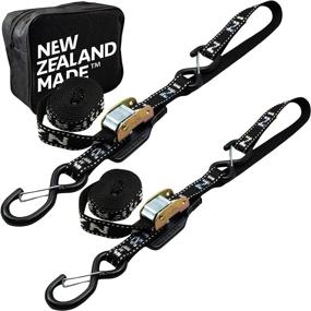 img 4 attached to 🏍️ Secure Your Ride: 1" x 8' Heavy Duty Motorcycle Tie Down Straps with Soft Loops & Safety Hooks - 2 Pack