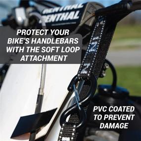 img 1 attached to 🏍️ Secure Your Ride: 1" x 8' Heavy Duty Motorcycle Tie Down Straps with Soft Loops & Safety Hooks - 2 Pack