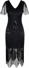 img 1 attached to PrettyGuide Women'S 1920S Sequin Art Deco Flapper Dress With Sleeve