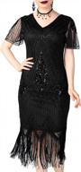 prettyguide women's 1920s sequin art deco flapper dress with sleeve logo