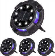 4-pack solar powered disk lights for outdoor garden pathway - waterproof and energy efficient logo