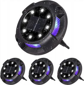 img 4 attached to 4-Pack Solar Powered Disk Lights For Outdoor Garden Pathway - Waterproof And Energy Efficient