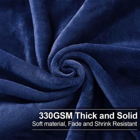 img 2 attached to Флисовое одеяло из микроплюша королевского размера - 90X90 дюймов, темно-синее - теплое и легкое для дивана-кровати от EASELAND