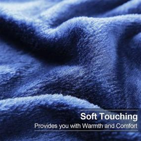img 1 attached to Флисовое одеяло из микроплюша королевского размера - 90X90 дюймов, темно-синее - теплое и легкое для дивана-кровати от EASELAND