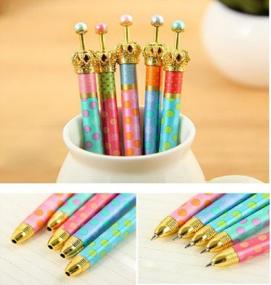 img 1 attached to Set Of 12 Adorable Princess Crown Ballpoint Pens With Black Ink - Korean Style, Creative Stationery For Office, School, And Home Use - Perfect Gift Idea