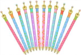 img 4 attached to Set Of 12 Adorable Princess Crown Ballpoint Pens With Black Ink - Korean Style, Creative Stationery For Office, School, And Home Use - Perfect Gift Idea