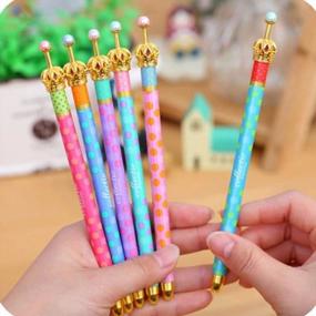 img 3 attached to Set Of 12 Adorable Princess Crown Ballpoint Pens With Black Ink - Korean Style, Creative Stationery For Office, School, And Home Use - Perfect Gift Idea