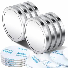 img 4 attached to MIKEDE 8-Pack Powerful Neodymium Magnets With Double-Sided Adhesive - Ideal For Fridge, Crafts, DIY, Science, Building & Office Projects - Rare Earth Magnets For Strong Grip