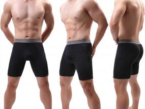 img 3 attached to Comfortable And Durable: YuKaiChen'S Men'S Open Fly Boxer Briefs In Black (4-Pack, Size Medium)