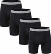 comfortable and durable: yukaichen's men's open fly boxer briefs in black (4-pack, size medium) logo