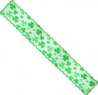 st. patrick's day green shamrock lace table runner - 13 x 72 inches for festive dining decoration and irish-themed events logo