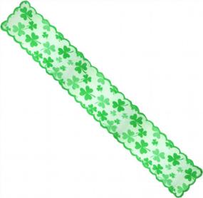 img 4 attached to St. Patrick'S Day Green Shamrock Lace Table Runner - 13 X 72 Inches For Festive Dining Decoration And Irish-Themed Events