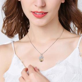 img 3 attached to Sterling Silver Infinity Love Bee Pendant Necklace With Rose Flower Jewelry Gift For Women Teens